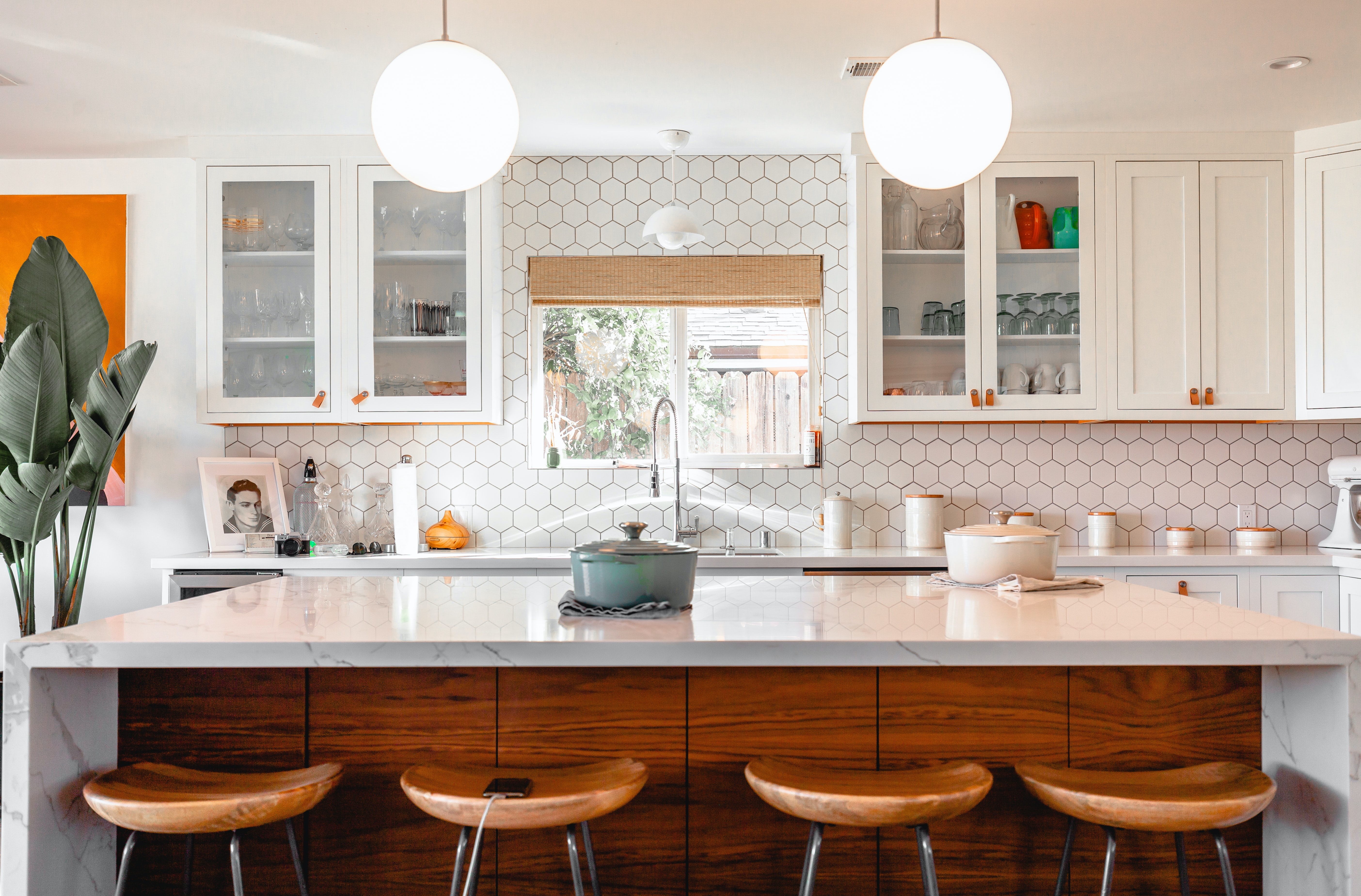 Woven Wood Shades in the Kitchen